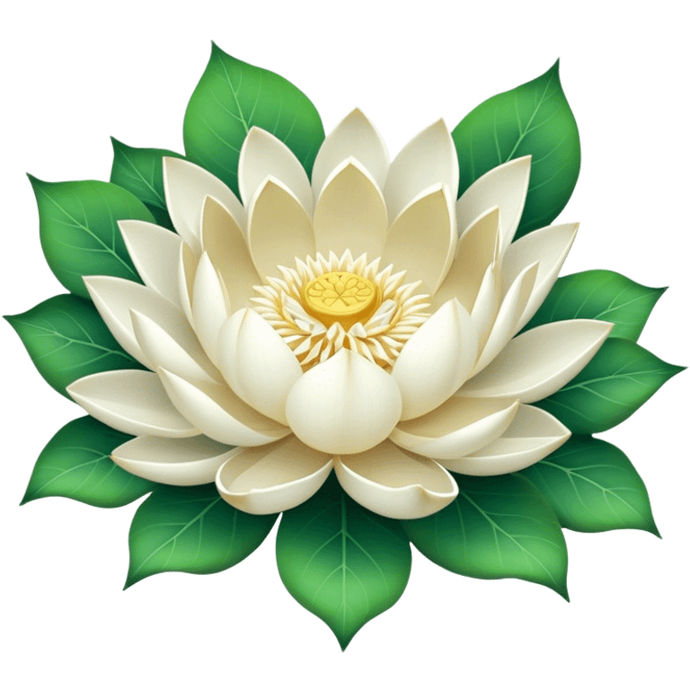 super big bouquet White Lotus, luxuriant, stem, leaf emoji