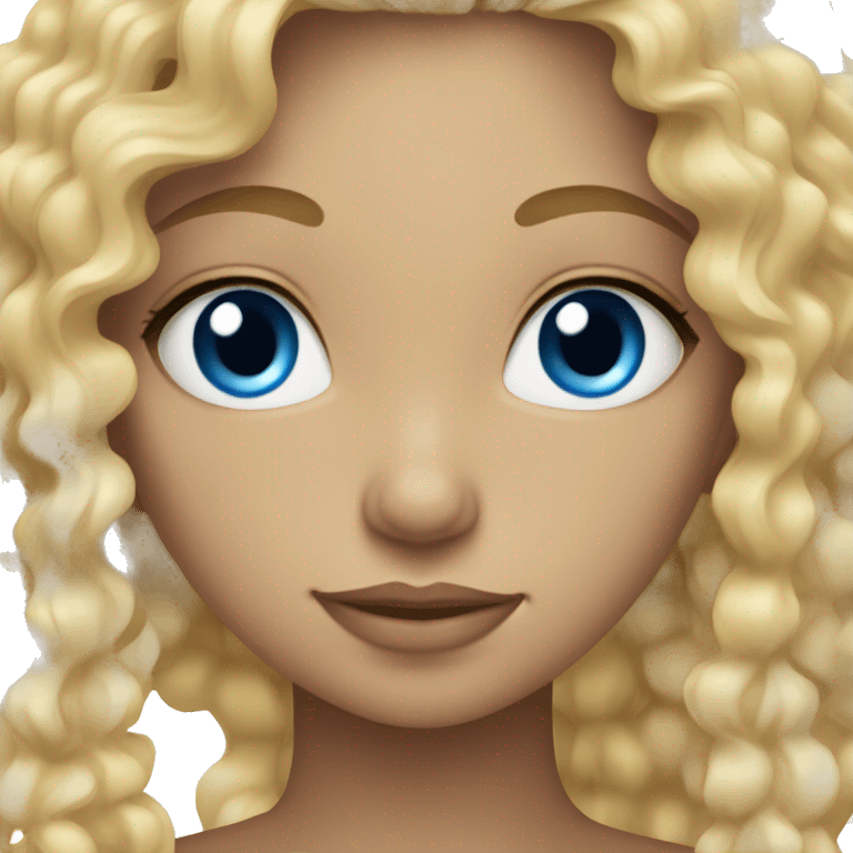 curly blonde girl with blue eyes  emoji