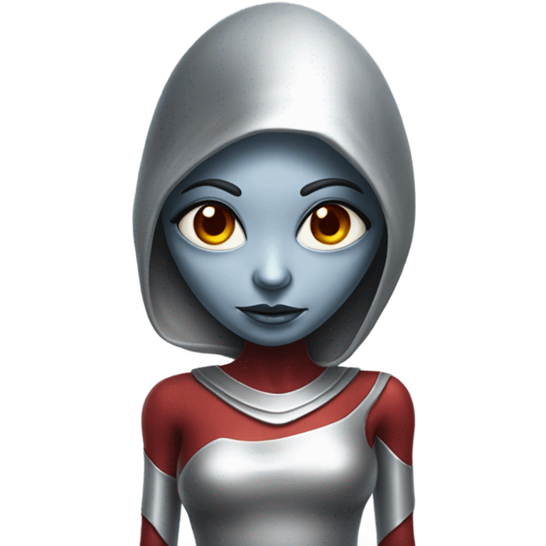 alien red female in silver dress emoji