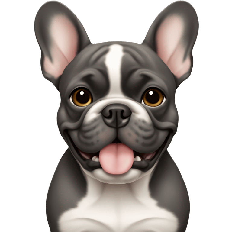 French bulldog dark grey tan  emoji