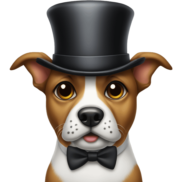 Dog with a top hat mustache and monocle  emoji