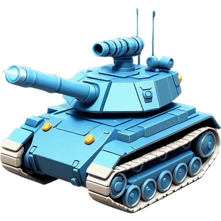 Clash of Clans aesthetic: Cinematic Playful Space Tank Emoji, rendered in a 3D vector-style similar to standard emojis with minimal shading and bold, simplified shapes. A robust, isometric armored vehicle with sleek futuristic plating and energy cannons, softly glowing with a high-tech cosmic combat charm. Simplified yet unmistakably iconic, highly detailed and consistent, glowing with a soft radiant shine and high gloss. Stylized with a touch of intergalactic warfare and a soft glowing outline, capturing the essence of a futuristic battle machine with a friendly, playful spirit! emoji