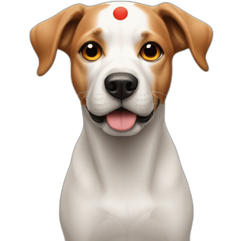 dog with red dot on forehead emoji