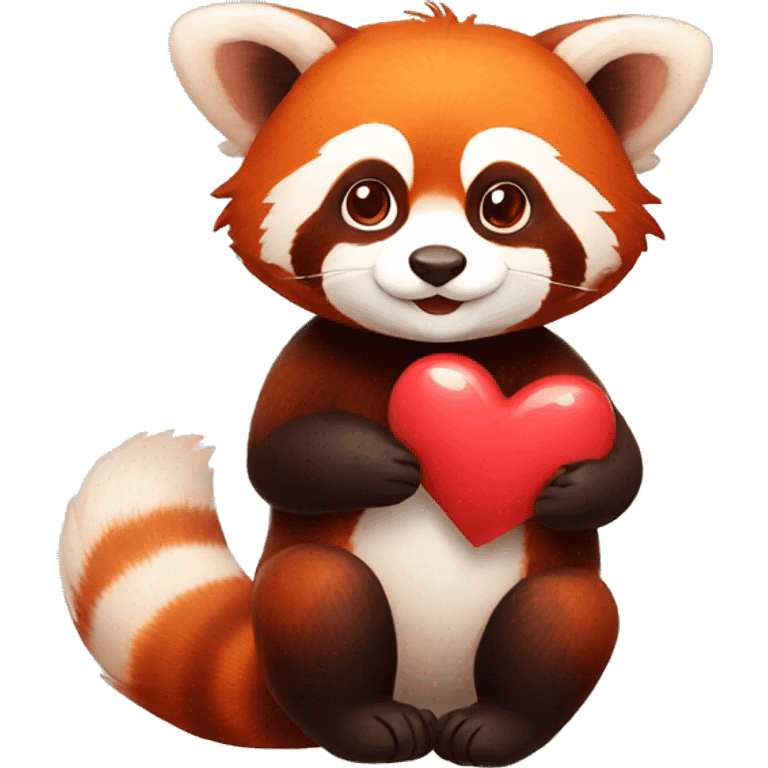 red panda with heart emoji