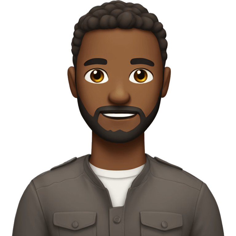 brown skin, fist beard,short hair emoji