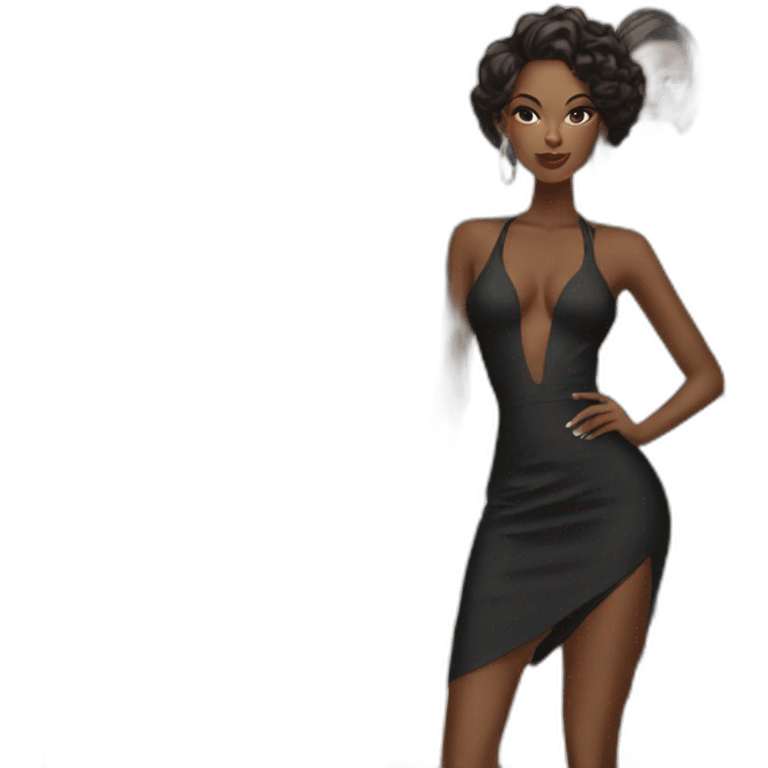 Beautiful Black women fashion week emoji