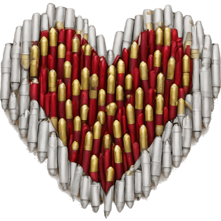 A heart made out of bullets emoji