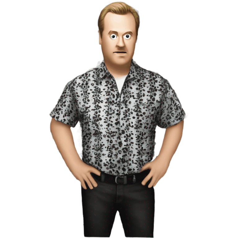 Ricky from trailer park boys in his black and white patterned shirt  emoji