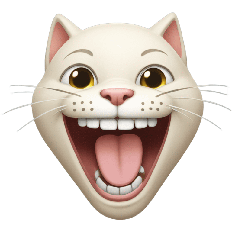 Bald cat laughing  emoji