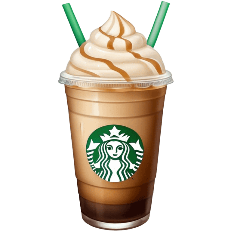 Starbuck ice coffee with ice cubes emoji