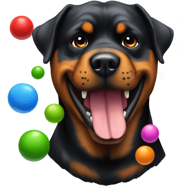 Rottweiler eating paintballs emoji