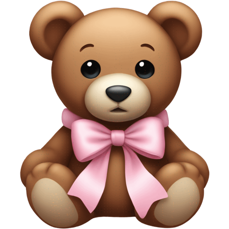 teddy bear with light pink bow emoji