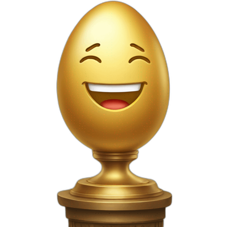 smiling golden egg on a pedestal emoji