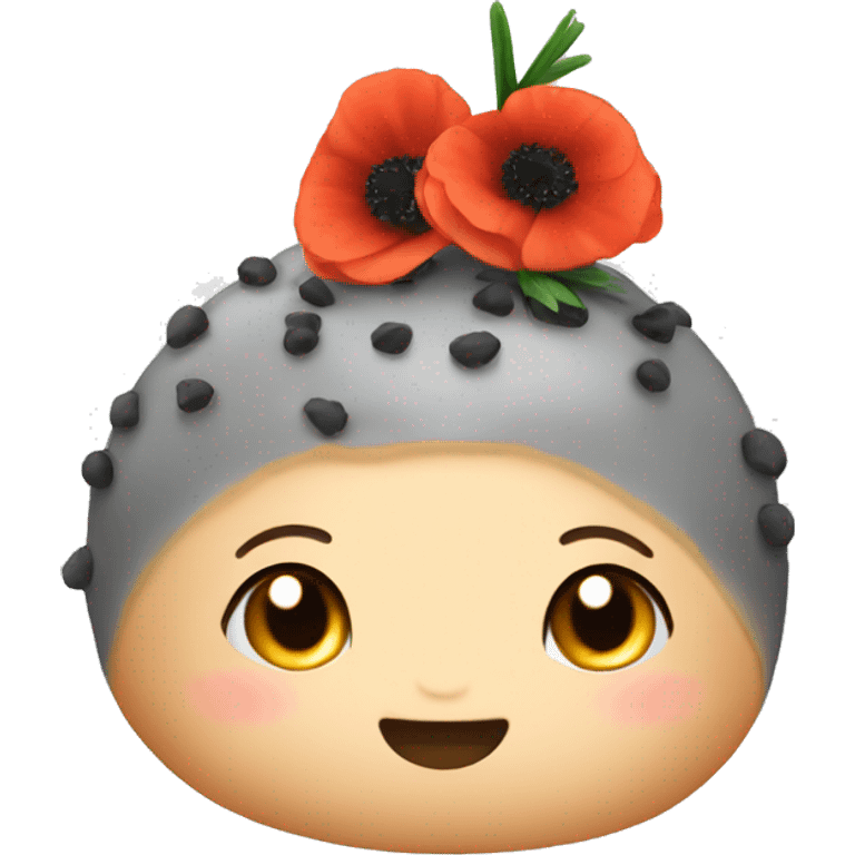 Bun with poppy seeds emoji