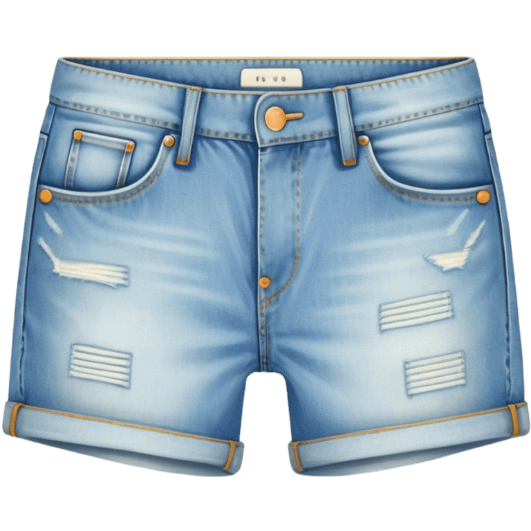 vintage light wash denim shorts emoji