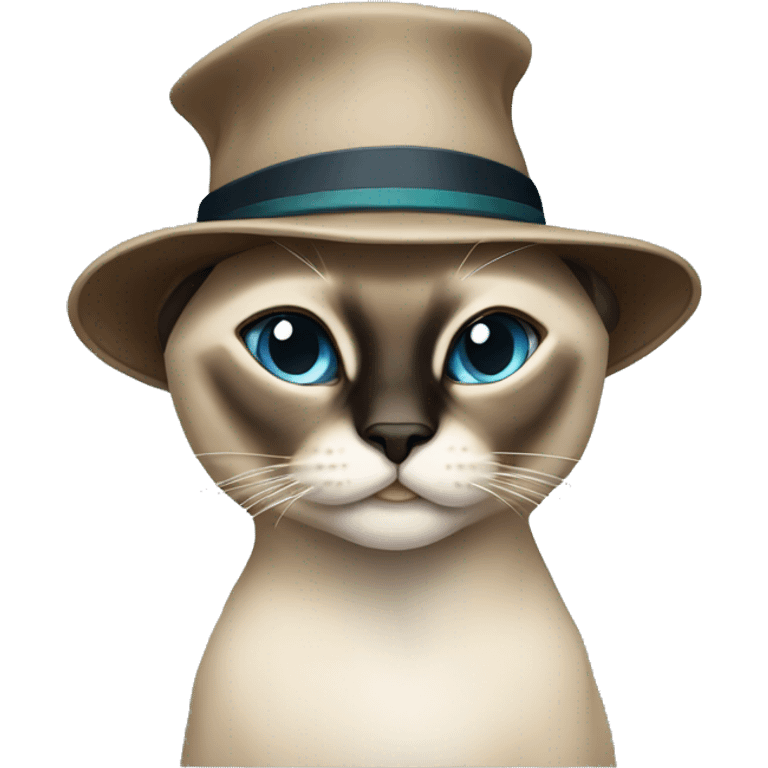 Siamese cat with hat emoji