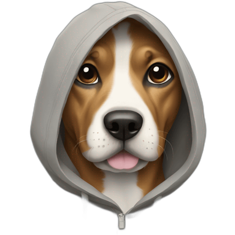 Dog wearing in hoodie emoji