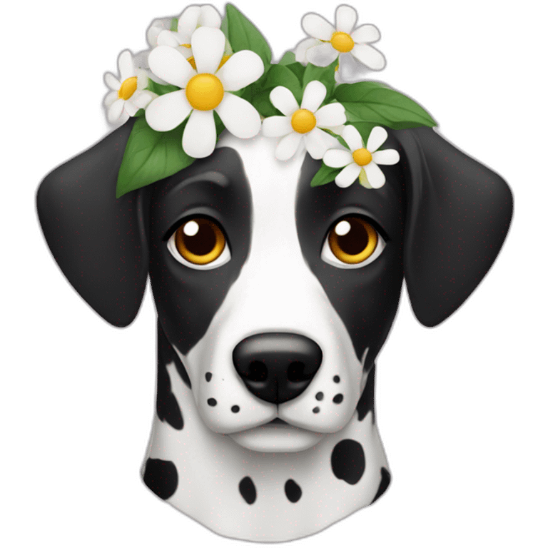 Dalmata with flowers emoji