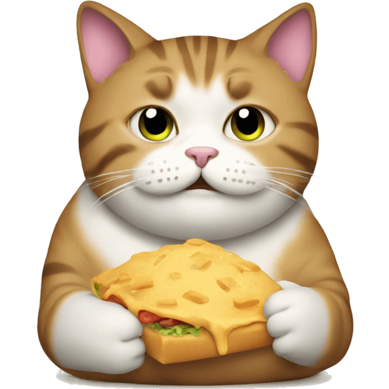 Fat cat eating  emoji