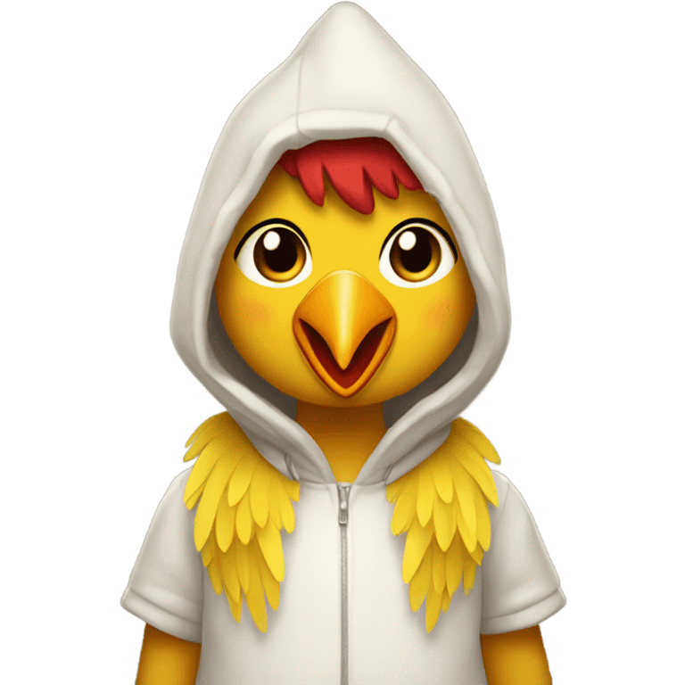 Girl with chicken costume on emoji