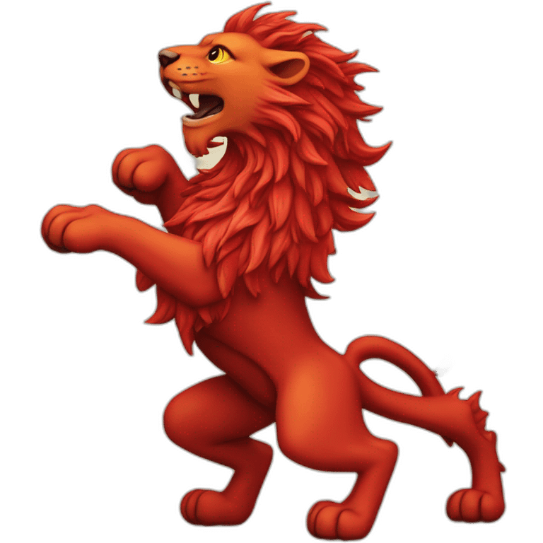 Red rampant lion emoji