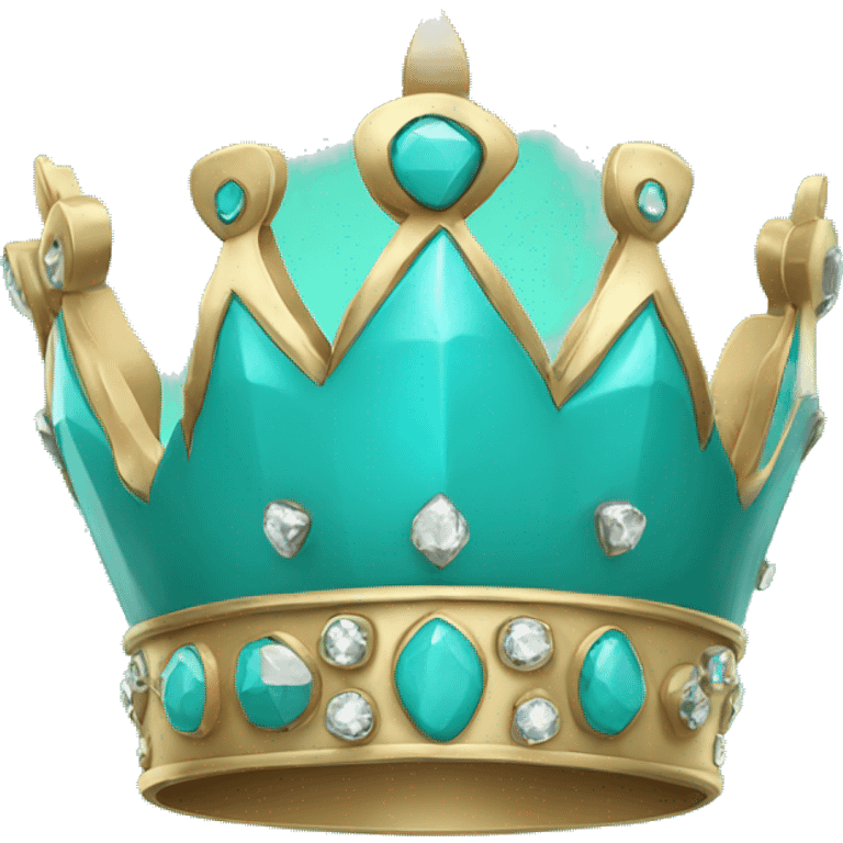 turquoise crown with gems emoji