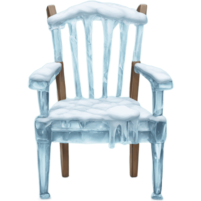 Chair made out of ice christmas  emoji