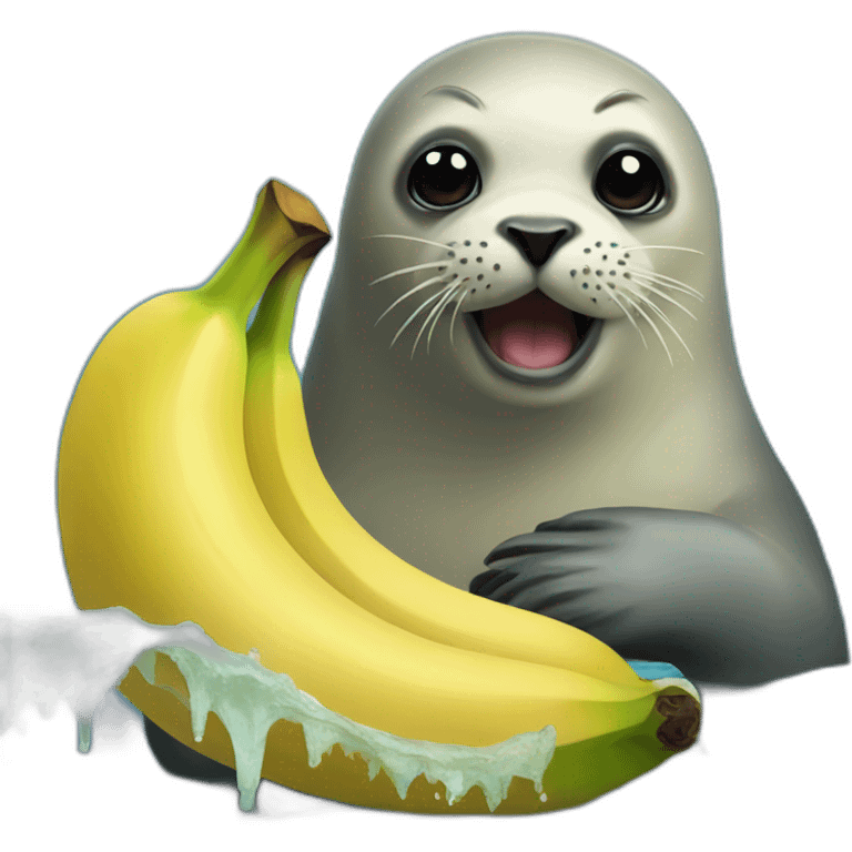 Seal-eating-banana emoji