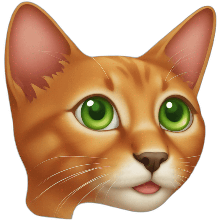  red cat of the Somali breed with green eyes emoji