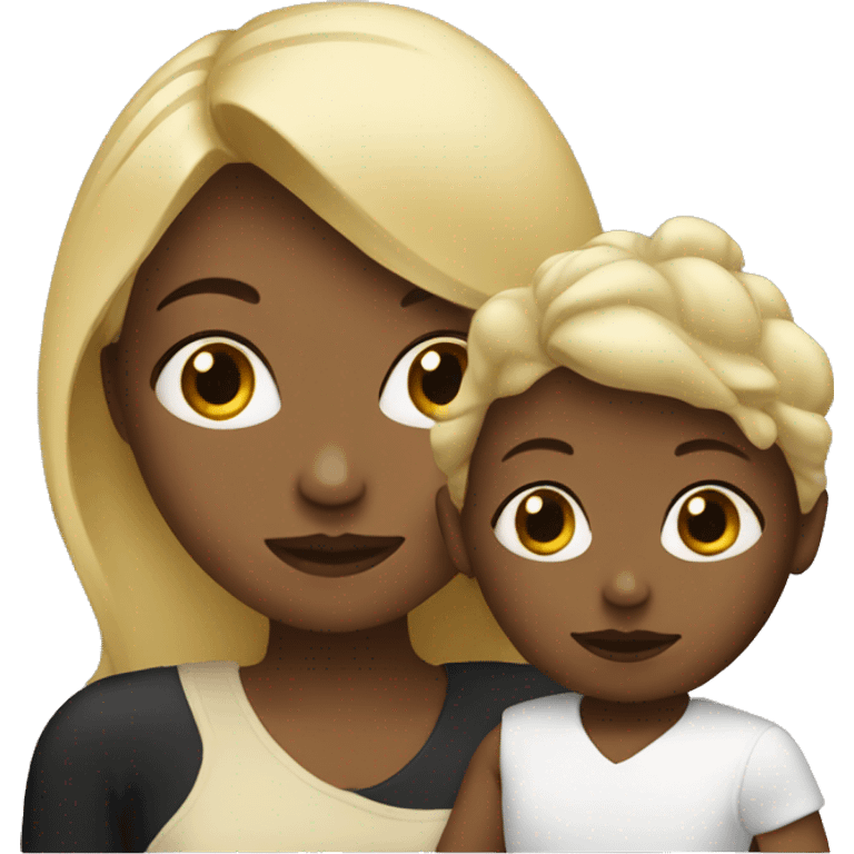 Blond woman with black baby  emoji