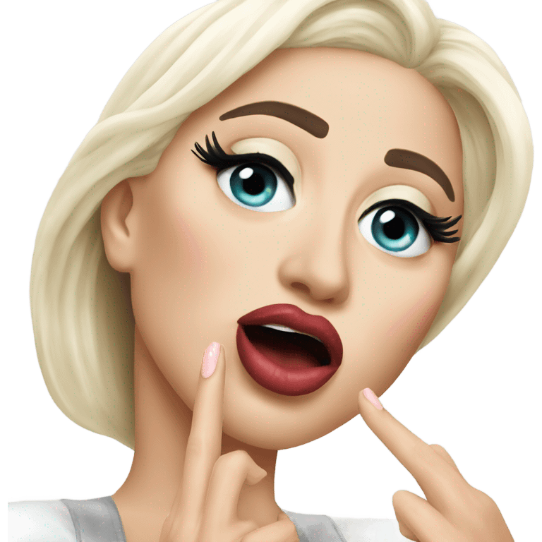 Lady Gaga sending a kiss emoji