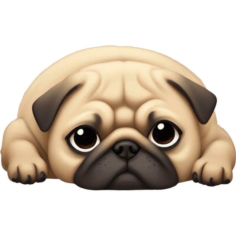 Chunky fawn pug napping emoji