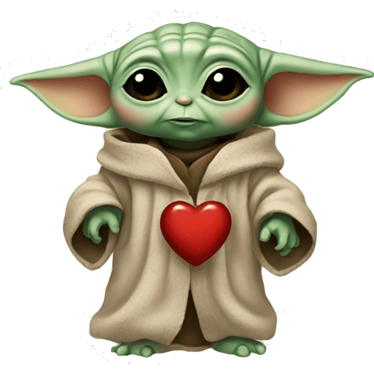 Baby yoda + heart emoji