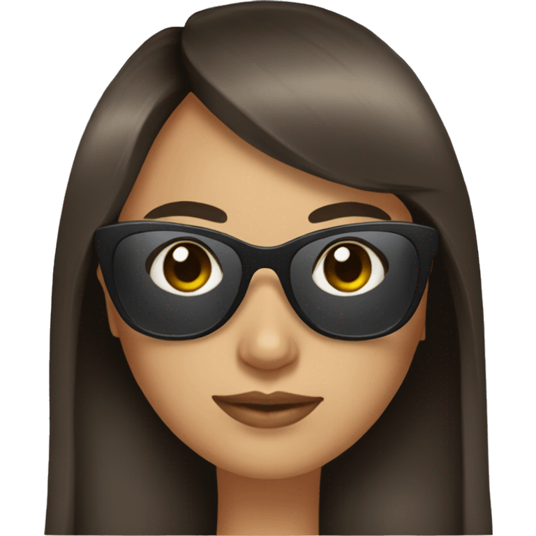 brunette wearing sunglasses with bangs  emoji