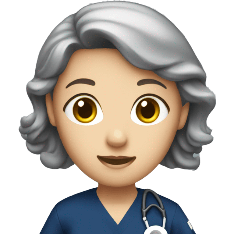 Nurse in navy blue scrubs emoji