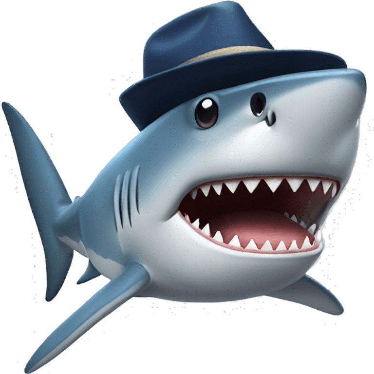 shark with hat emoji