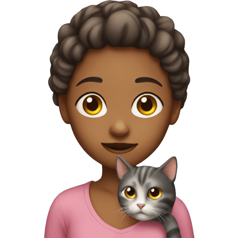 Girl with cat emoji