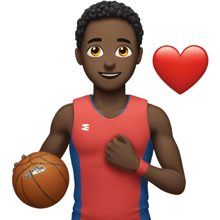 athlete with a heart emoji