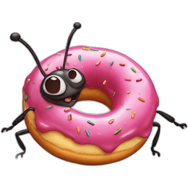 Bug eats donut emoji