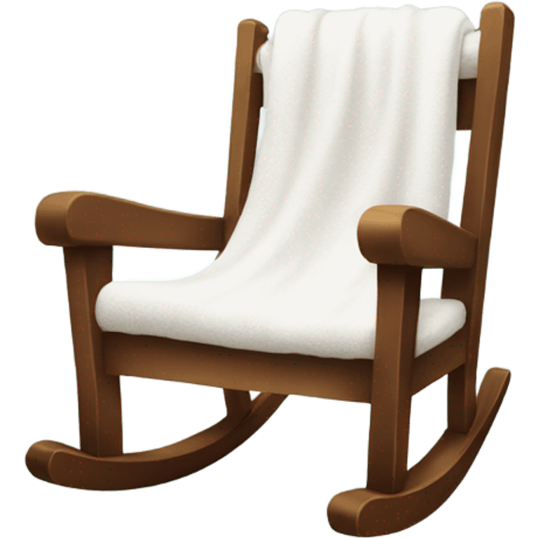 cozy rocking chair with white blanket on it  emoji