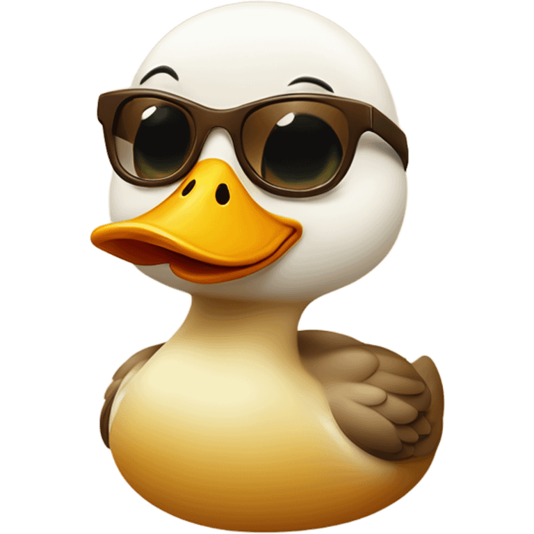 Cute gramour lady duck in brown sunglasses  emoji