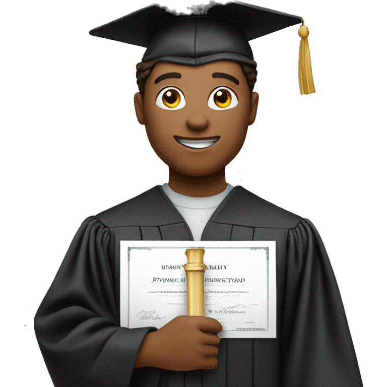 Holding a university diploma in hand emoji