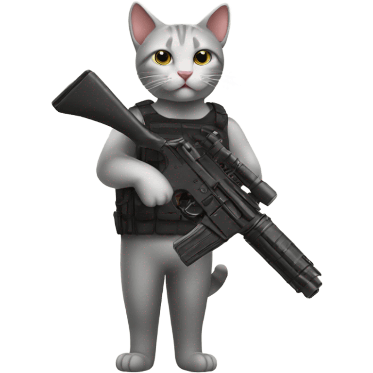 Cat with a gun emoji