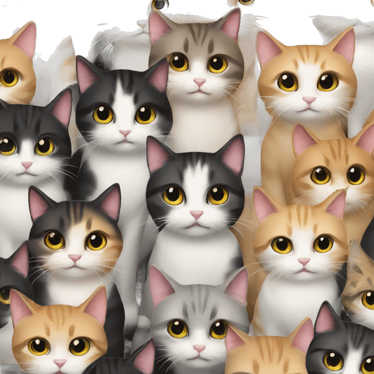 army of cats whith topats emoji