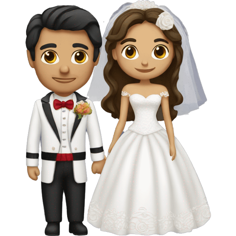 a mexican grom and bride emoji