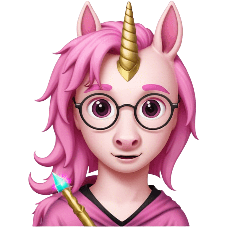 Harry Potter with a pink unicorn emoji