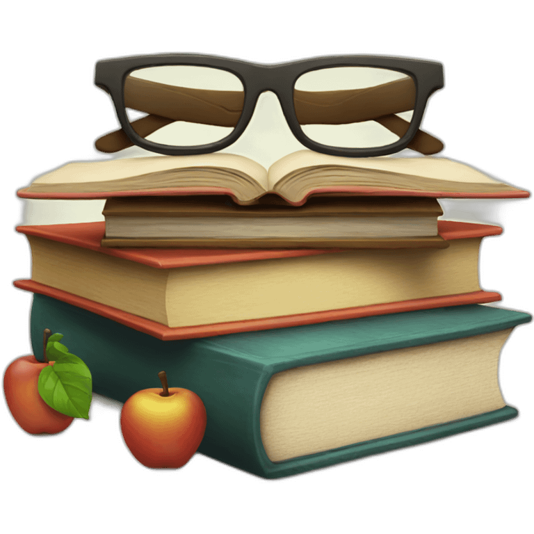 specs on top of books emoji