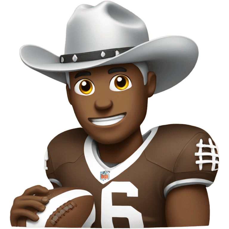 Football with cowboy hat emoji