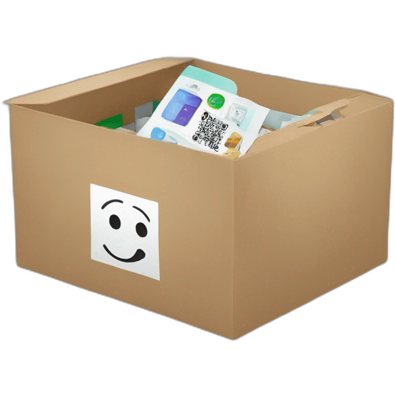 creates an open medicine box with a qr code emoji