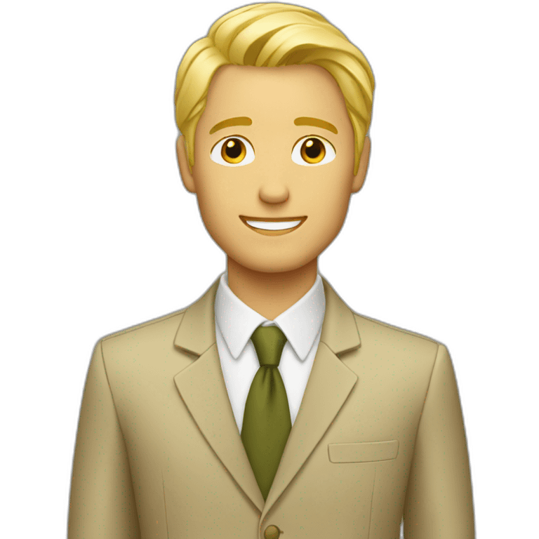 blond man with khaki suit emoji